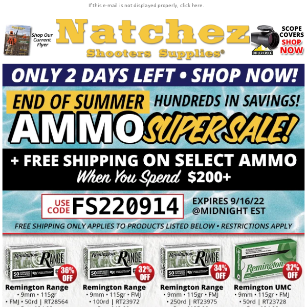 Only 2 Days Left Super Ammo Sale!