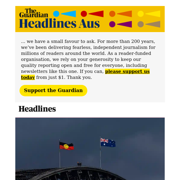 The Guardian Headlines: Australia politics live: government and opposition strike agreement over voice referendum machinery changes