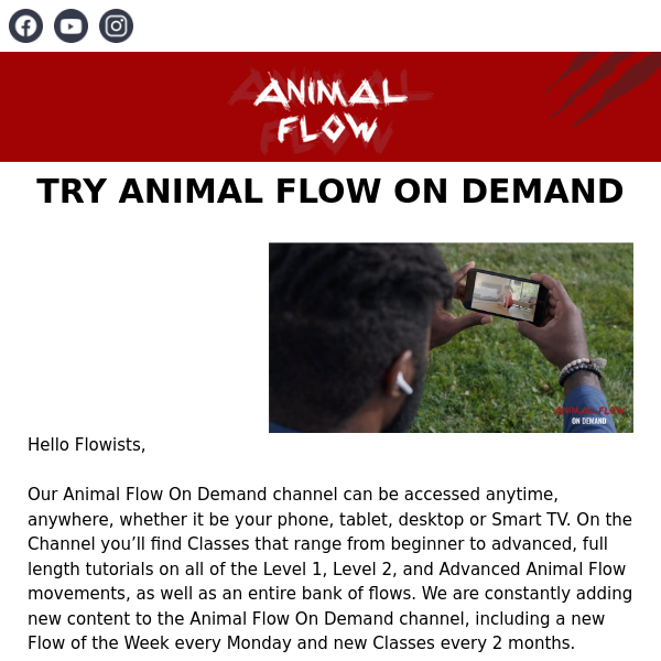 Try Animal Flow On Demand