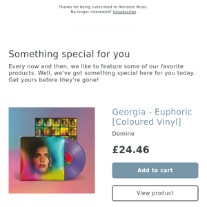 NEW! Georgia - Euphoric [Coloured Vinyl]