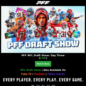 (LIVE) PFF Draft Show: Day Three