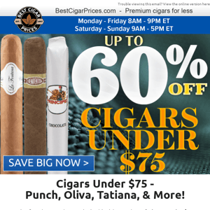 ⛲ Cigars Under $75 ⛲