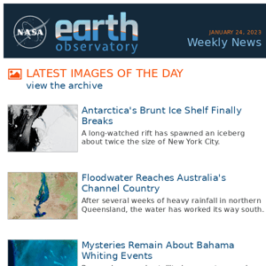 What's New at the Earth Observatory, Week of January 24, 2023