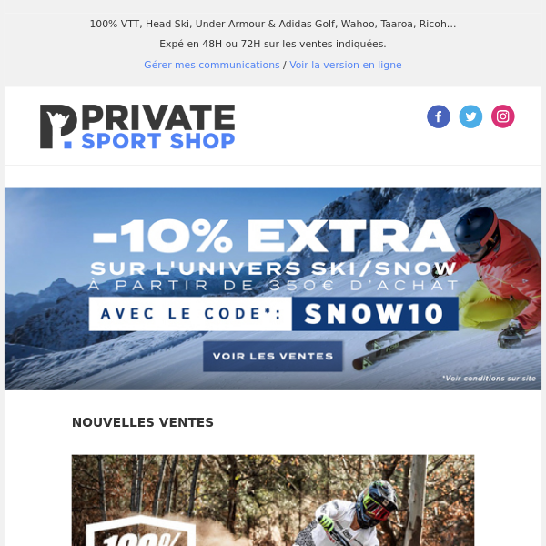 Finissez l'année en beauté | -10% extra sur l'univers Ski & Snow