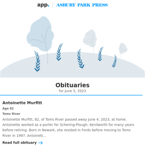 Obituaries for June 5, 2023