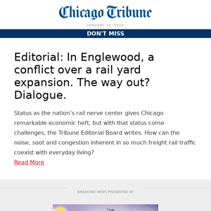 Editorial: In Englewood, a conflict over a rail yard expansion. The way out? Dialogue.