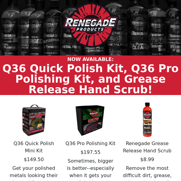New Products Available Now! - Renegade Products Usa
