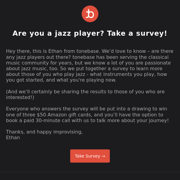 Are you a jazz player? Take a survey!