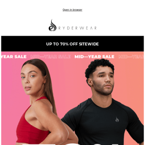 Up to 70% OFF Sitewide - NOW LIVE 💪