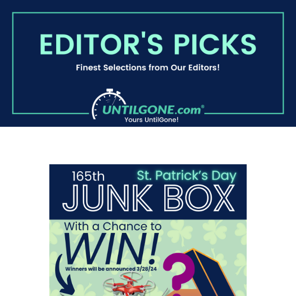 Editor's Picks - 69% OFF UntilGone.com Junk Box #165 - St. Patrick's Day Edition!