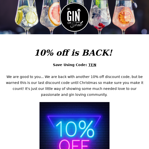 10% off Is back again for the weekend!
