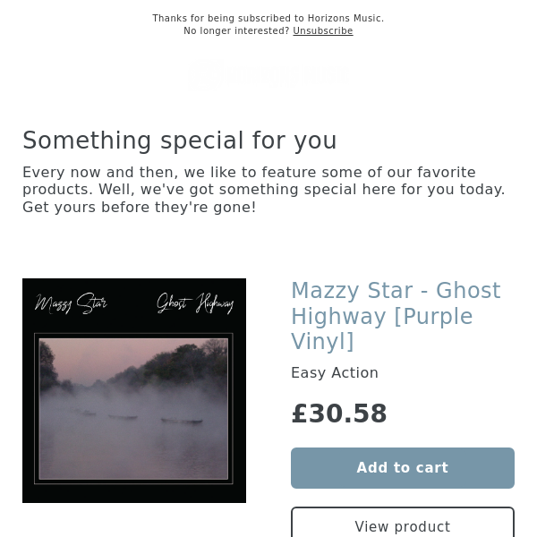 BACK IN! Mazzy Star - Ghost Highway [Purple Vinyl]