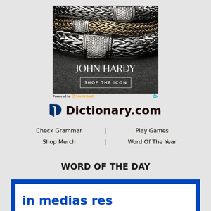 in medias res | Word of the Day