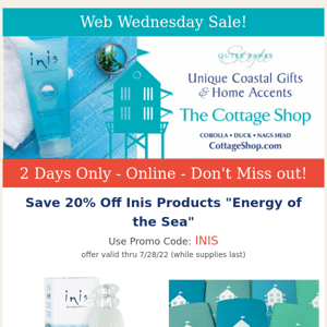 Web Wednesday Sale... Inis Products On Sale Now!!