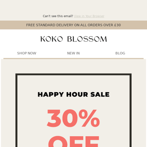 30% off for one hour only