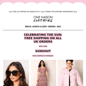 CELEBRATING THE SUN: FREE SHIPPING ON ALL UK ORDERS
