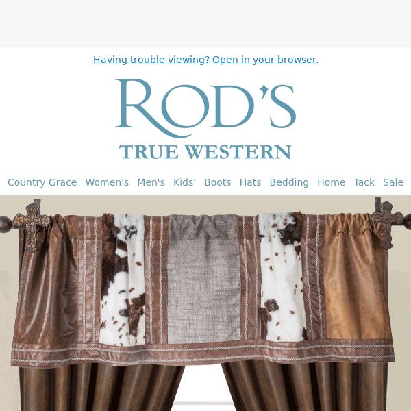 Make a Western Statement with Rod's Exclusive Drapes & Valances - Rod's  Western Palace