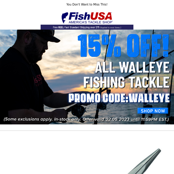 15% Off our Entire Walleye Store Ends Soon!