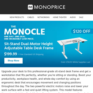 TODAY ONLY | Sit-Stand Dual-Motor Desk Frame ONLY $199.99 (38% OFF) + Free Shipping