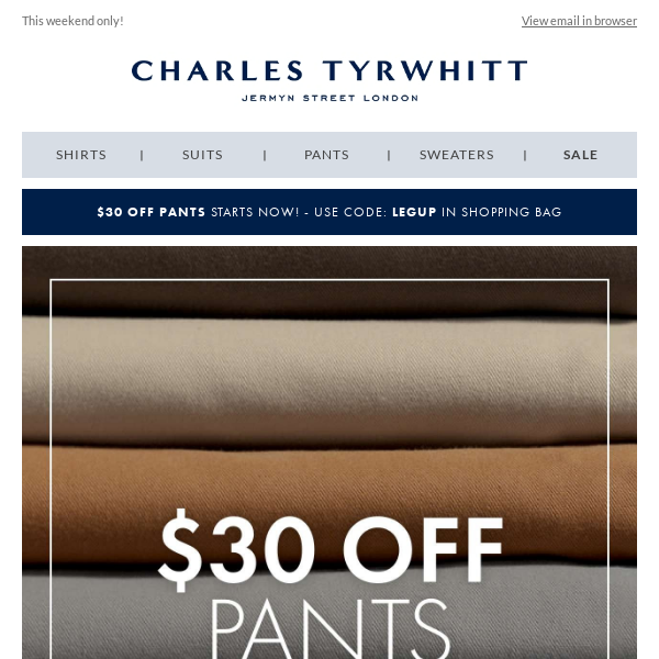 $30 Off ALL Pants