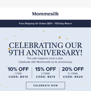 Celebrating Mommesilk's 9th Birthday Sale