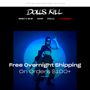 Free Overnight Shipping Over $100 →