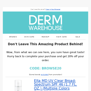 20% Off Your DermWarehouse Order