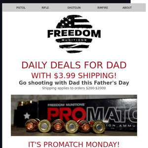 Daily Deals for Dad, it's ProMatch Monday! SAVE with $3.99 Shipping.