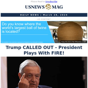 Trump CALLED OUT - President Plays With FIRE!