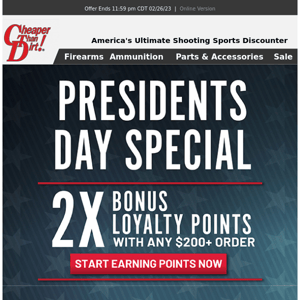 Double Loyalty Points on Orders of $200 or More!