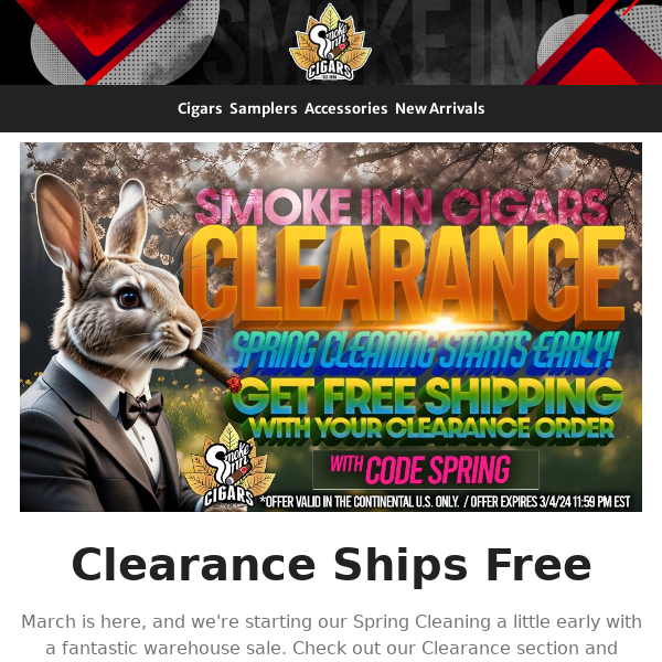 Clearance Ships Free This Weekend