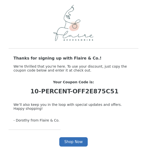 Thanks for signing up with Flaire & Co.!