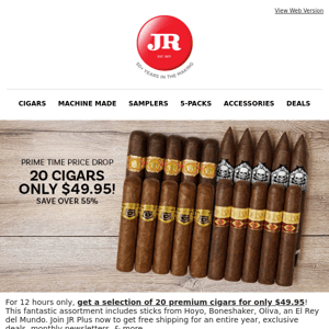 🌛 Prime Time Price Drop: 20 premium cigars only $49.95