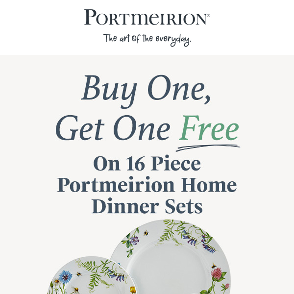 Buy One Get One Free on Dinner Sets Starting from $79.99