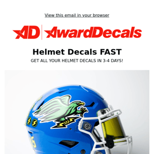 Football Helmet Decals In 3-4 Days! Order TODAY!