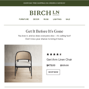 ATTN: That dining chair is still in your cart. Don’t forget it!