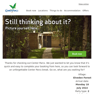 Center Parcs UK, still thinking about a Center Parcs break?