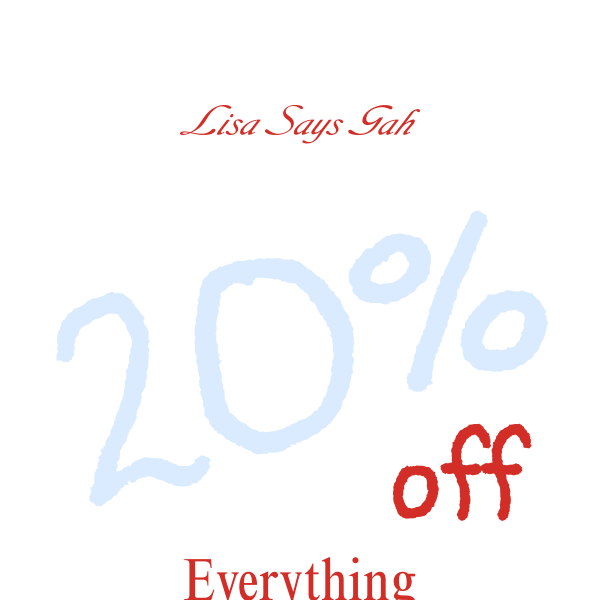 Private Sale – get 20% off everything