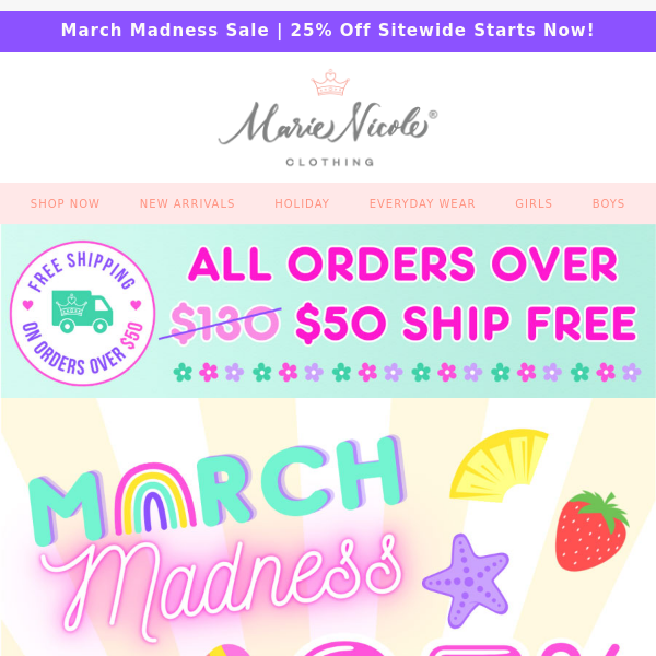 Score Big: March Madness 25% Off Everything! 🌈