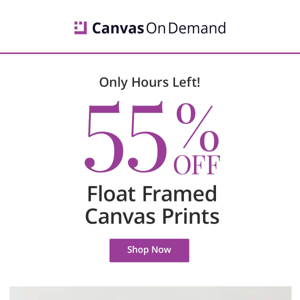 Hours left to get this great framed canvas deal!