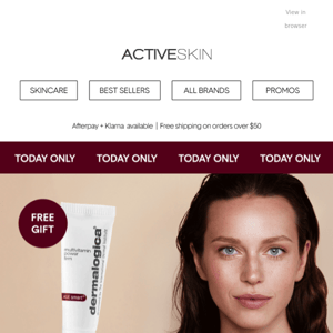 Active Skin Today only! Get your free Dermalogica Multivitamin Power Firm. 😍