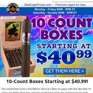 🙀 10-Count Boxes Starting at $40.99 🙀