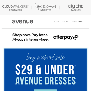 Long Weekend Sale On Now: $29 & Under* All Avenue Dresses