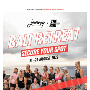 THE BOD Bali Retreat: 30% SOLD OUT 🌴
