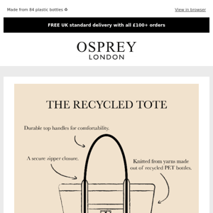 Unveiling the Sustainable Marvel: The Recycled Tote Bag by OSPREY LONDON