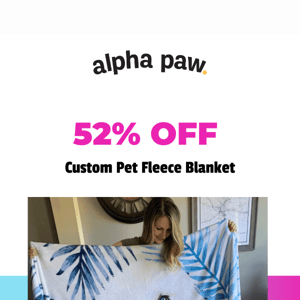 52% OFF Custom Pet Fleece Blanket...