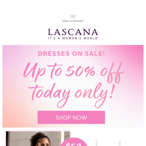 Dresses up to 50% Off Today!