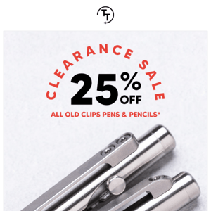 Clearance Sale: 25% off old clips