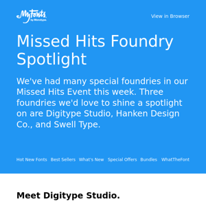 Missed Hits Event: Foundry Spotlight.