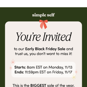 VIP! Be the first to shop Black Friday 🌟